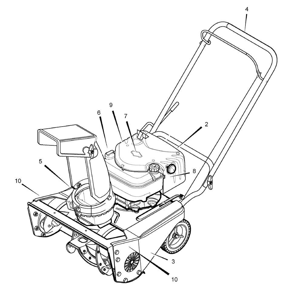 Decals Diagram and Parts List for 6210700X116NA-PM40 2007 Briggs and Stratton Snow Blower
